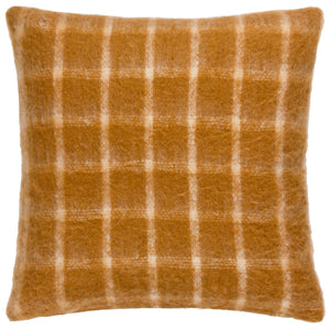 Yarrow Check 45x45 Feather Filled Cushion Ginger - Canwell Interiors Limited - Riva