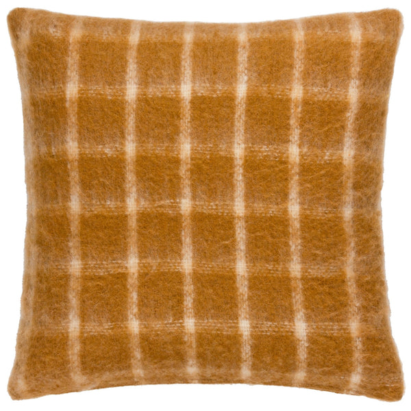 Yarrow Check 45x45 Feather Filled Cushion Ginger - Canwell Interiors Limited - Riva