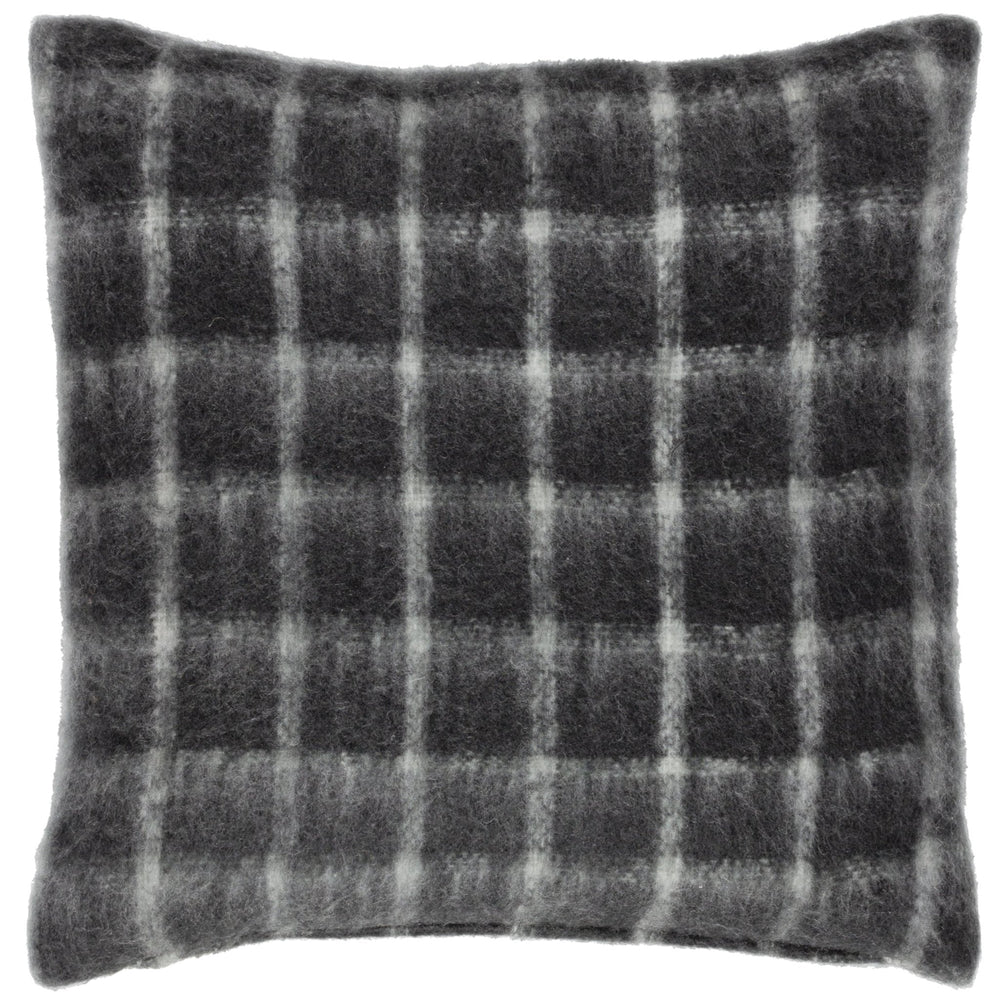 Yarrow Check 45x45 Feather Filled Cushion Storm Grey - Canwell Interiors Limited - Riva