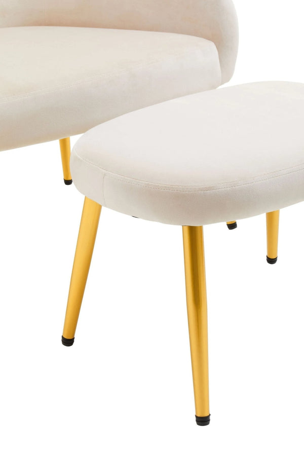 Yasmeen Beige Chair And Footstool - XShowhome Limited - Xshowhome