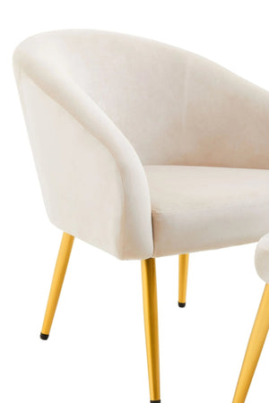 Yasmeen Beige Chair And Footstool - XShowhome Limited - Xshowhome