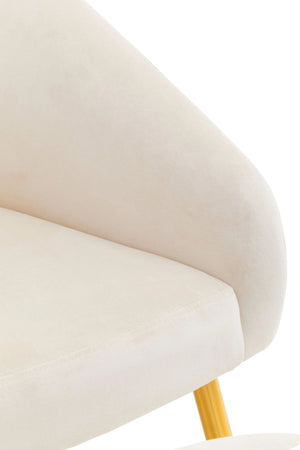Yasmeen Beige Chair And Footstool - XShowhome Limited - Xshowhome