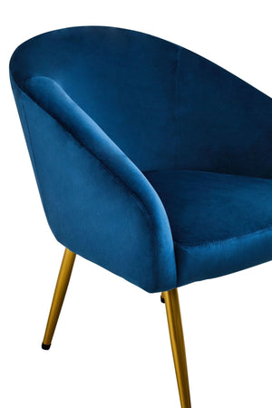 Yasmeen Midnight Blue Chair And Footstool - XShowhome Limited - Xshowhome