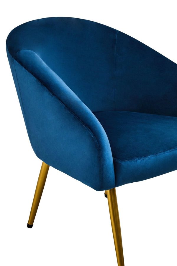 Yasmeen Midnight Blue Chair And Footstool - XShowhome Limited - Xshowhome