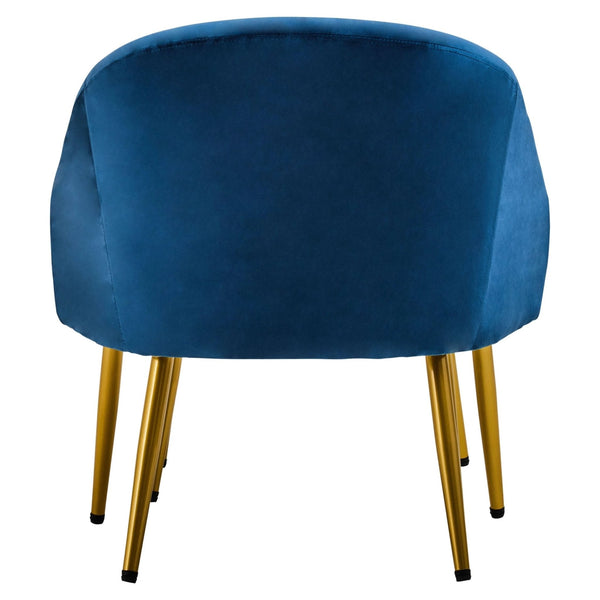 Yasmeen Midnight Blue Chair And Footstool - XShowhome Limited - Xshowhome