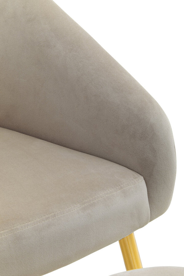 Yasmeen Mink Velvet Chair And Footstool - Canwell Interiors Limited - Xshowhome