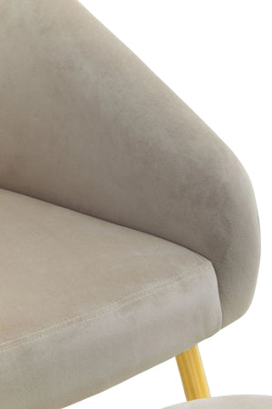 Yasmeen Mink Velvet Chair And Footstool - XShowhome Limited - Xshowhome