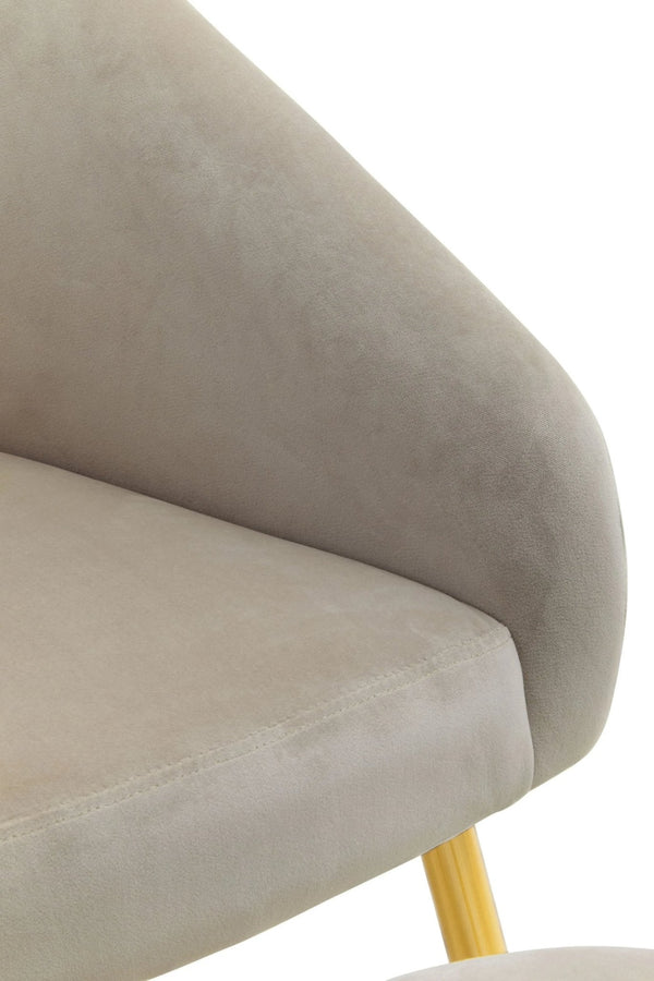 Yasmeen Mink Velvet Chair And Footstool - XShowhome Limited - Xshowhome