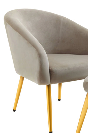 Yasmeen Mink Velvet Chair And Footstool - XShowhome Limited - Xshowhome