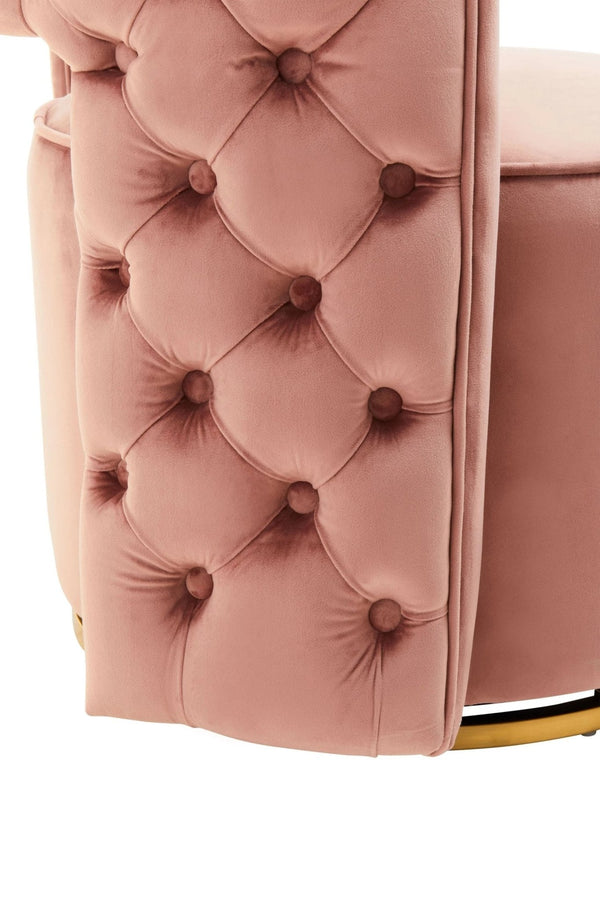 Yasmeen Pink Velvet Swivel Chair - XShowhome Limited - Xshowhome