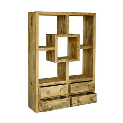Yoga Straight Bookcase with 4 Drawer - Canwell Interiors Limited - Jaipur