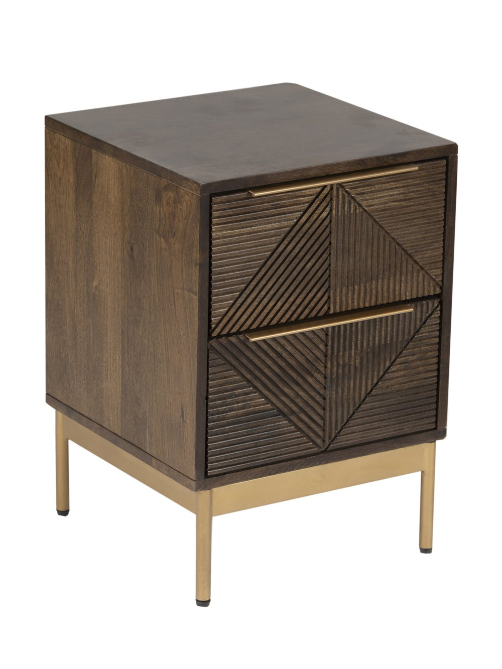 Zaine Carving 2 Drawer Bedside - XShowhome Limited - Jaipur