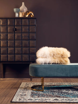 Zamora Green Velvet Ottoman Bench With Gold Finish Legs - XShowhome Limited - Xshowhome