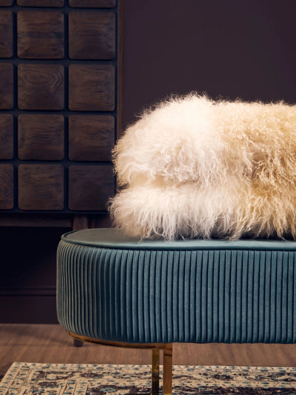 Zamora Green Velvet Ottoman Bench With Gold Finish Legs - XShowhome Limited - Xshowhome