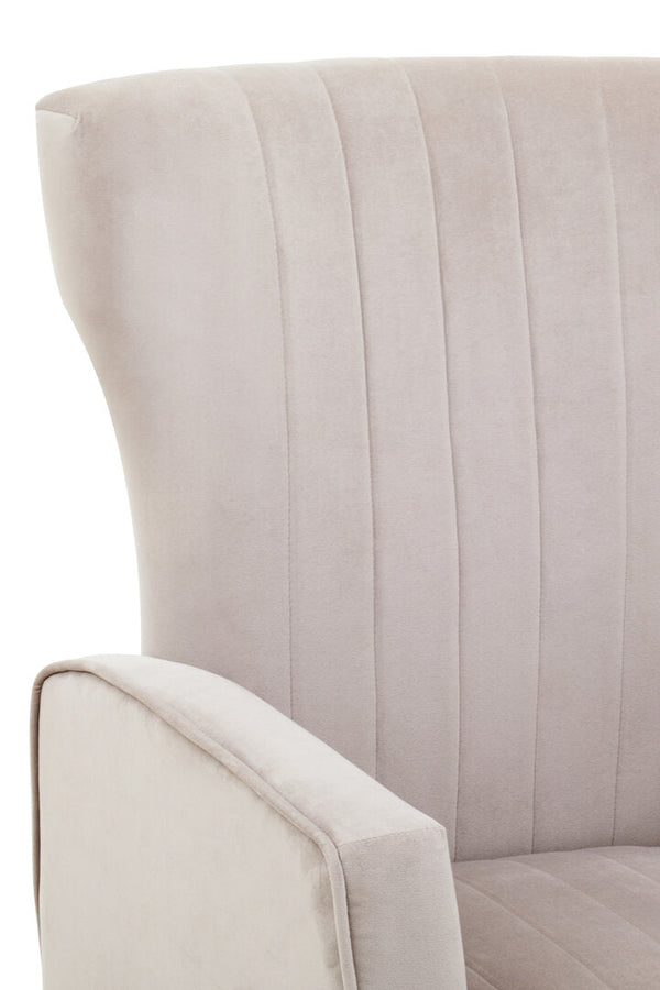 Zamora Mink Velvet Accent Chair With Gold Finish Legs - Canwell Interiors Limited - Xshowhome