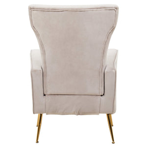 Zamora Mink Velvet Accent Chair With Gold Finish Legs - Canwell Interiors Limited - Xshowhome
