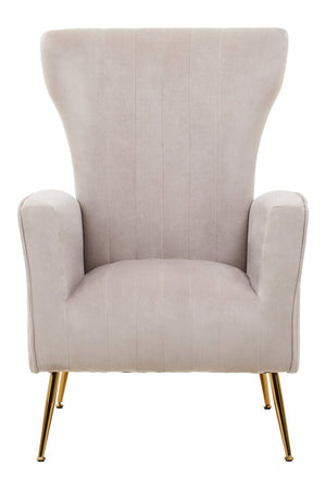 Zamora Mink Velvet Accent Chair With Gold Finish Legs - Canwell Interiors Limited - Xshowhome