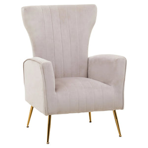 Zamora Mink Velvet Accent Chair With Gold Finish Legs - XShowhome Limited - Xshowhome