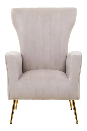 Zamora Mink Velvet Accent Chair With Gold Finish Legs - XShowhome Limited - Xshowhome