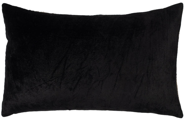 Zari Gold Embroidery on Black Velvet 30x50 - Canwell Interiors Limited - Malini