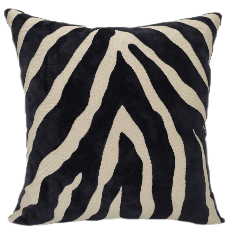 Zebra Cut Velvet Paul Moneypenny Black 43x43 - Canwell Interiors Limited - Malini