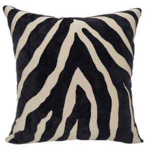 Zebra Cut Velvet Paul Moneypenny Black 43x43 - Canwell Interiors Limited - Malini