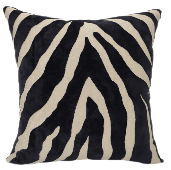 Zebra Cut Velvet Paul Moneypenny Black 43x43 - Canwell Interiors Limited - Malini